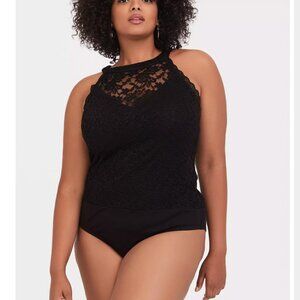 Torrid Lace High Neck Bodysuit Size 3X Sexy Feminine Date Night Goth - NWT